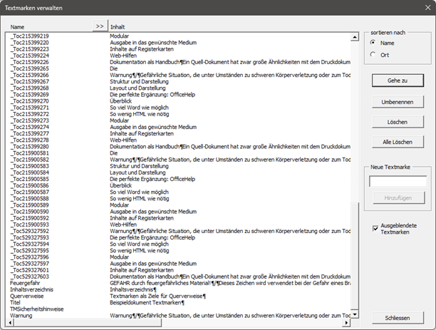 OfficeTools verwaltet Textmarken clever
