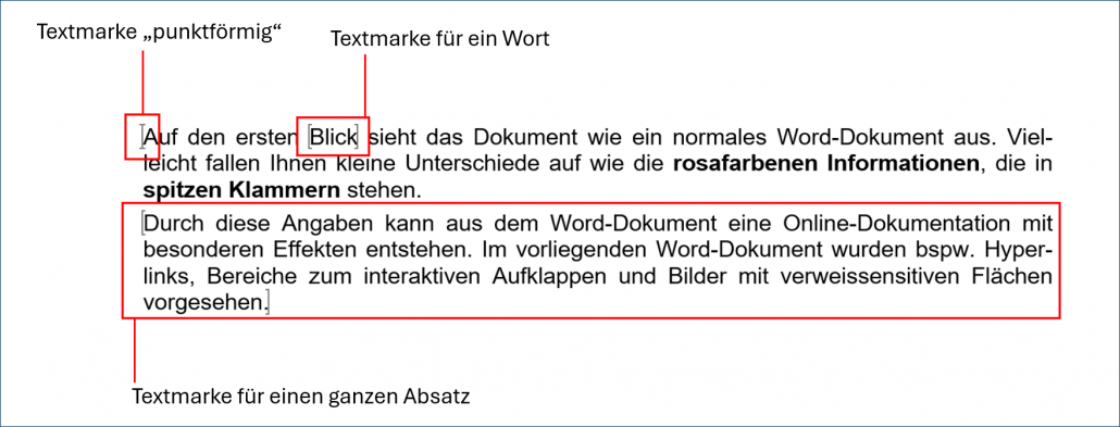 Textmarken in Word